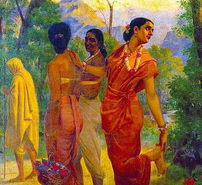 Shakuntala looking back to glimpse Dushyanta,1870, Raja Ravi Varma.sermon Caitlin Trussell