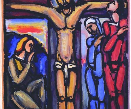 Crucifixion.Georges Rouault.Le Christ en Cross.1936.Collection of Saint Mary's Museum of Art.Gift of the Stricker family.Sermon Caitlin Trusselljpg