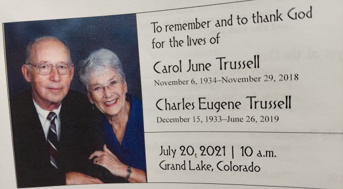 A Celebration of Life for Carol and Charlie – John 2:1-11 and Romans 8:35, 37-39